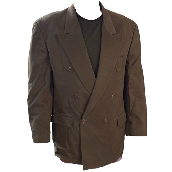 Hart Schaffner and Marx Vintage Double Breasted Blazer 44L Pure Virgin Wool - Picture 1 of 8